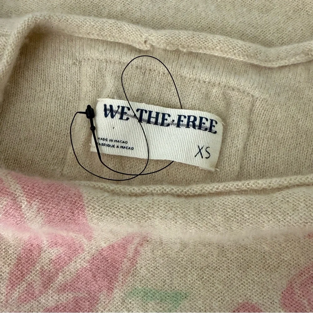 Free People Cashmere Muscle Sweater in Champagne Combo, size XS NWT